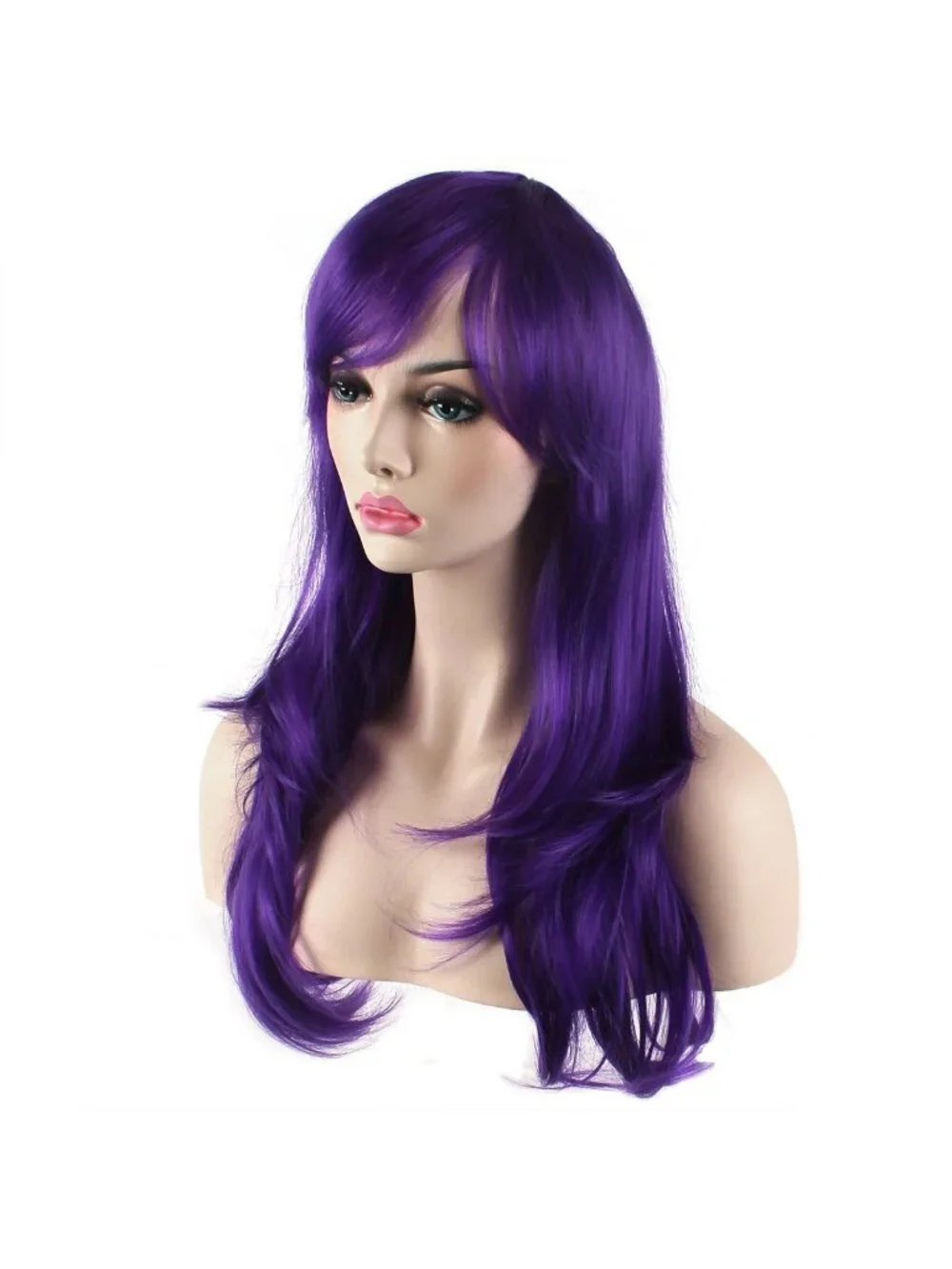 Women's Purple 28 Inch Classic Long Synthetic Wavy Cosplay Curly Hair Wigs